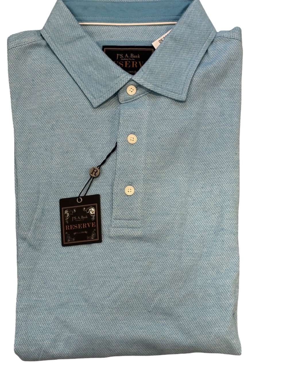 NWT Jos. A. Bank Reserve Polo Shirt Heather - Heathered Blue S/S LARGE $89.50
